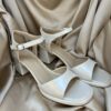 Kişiye Özel Kısa Kalın Topuklu İnci Beyazı Gelin Ayakkabısı