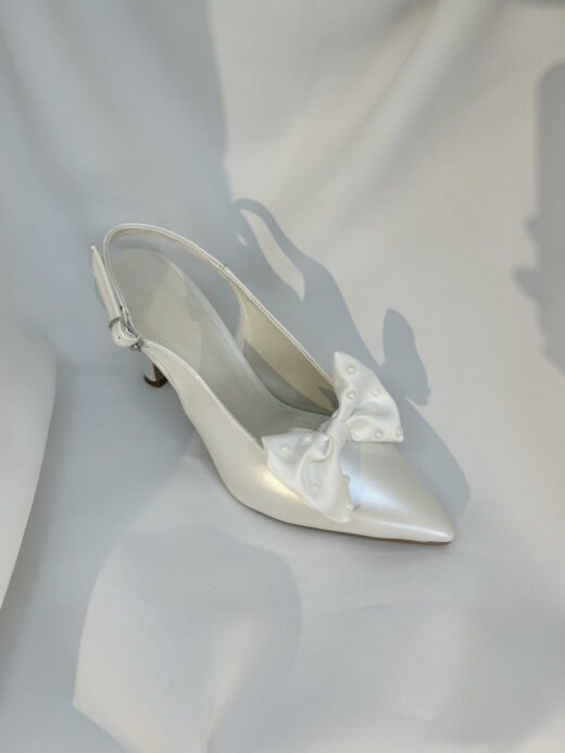 Alternative view of Kişiye Özel İncili Fiyonk Detaylı Arkası Açık Stiletto